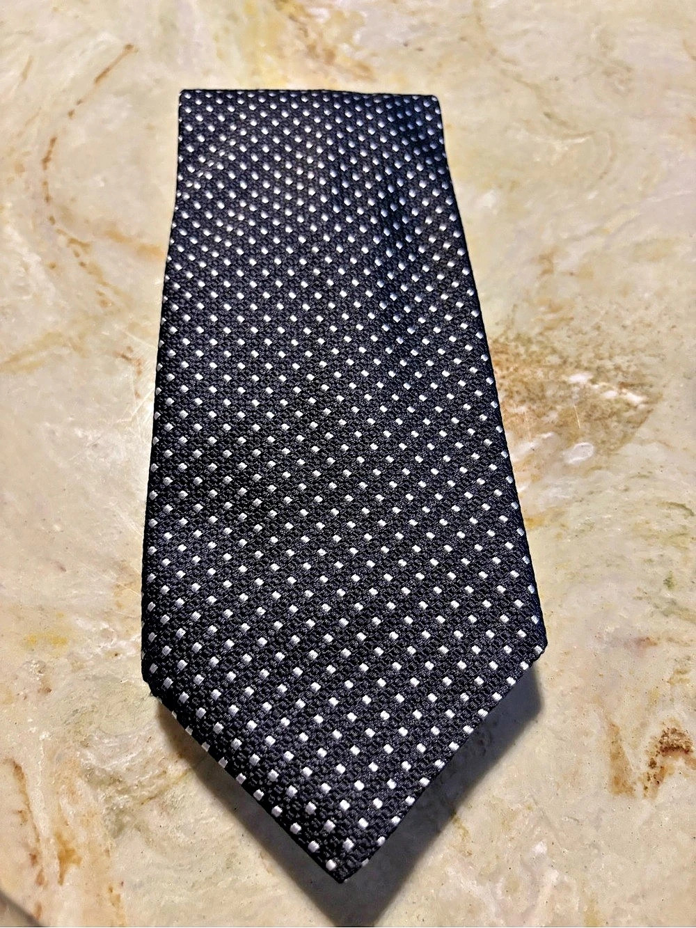 Canali Geometric Silk Tie in Black & White Like New